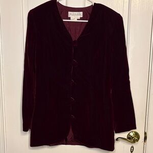 Vintage Burgundy Velvet Blazer